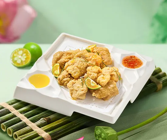 Gà viên giòn sốt cam